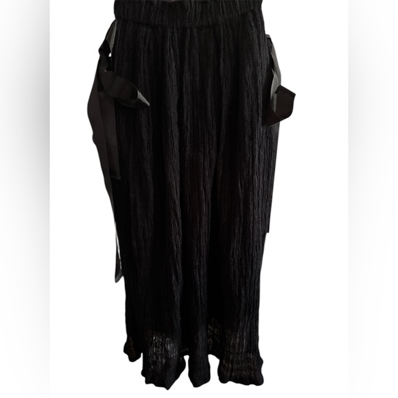 Nuit Black Mesh Maxi Skirt w/Pockets and Ribbon Size S/M - Picture 9 of 12